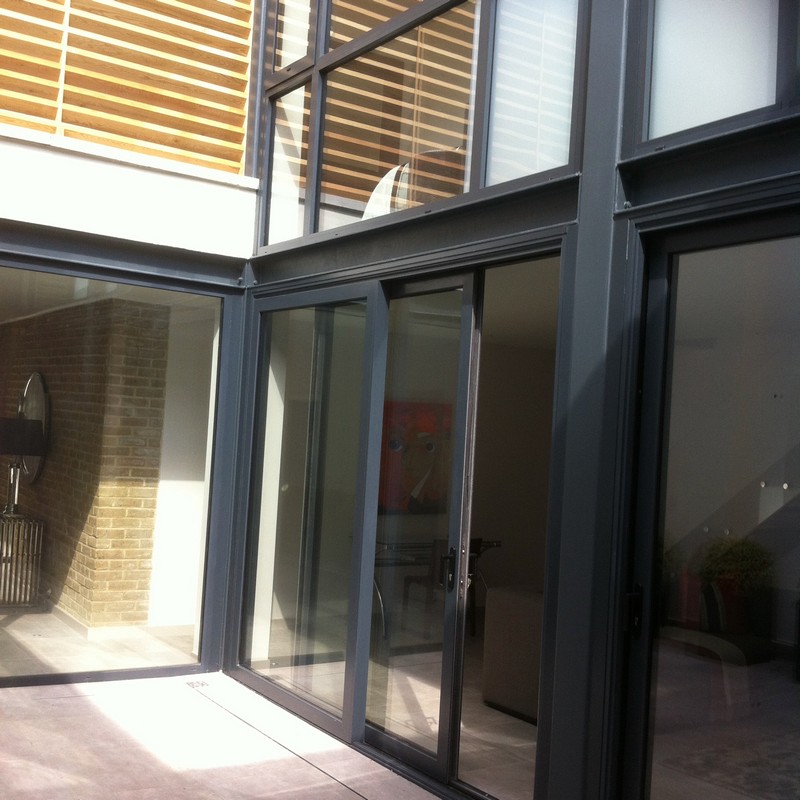 Anthracite aluminium sliding patio doors fitted in Twickenham